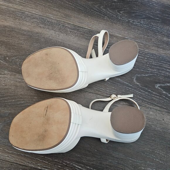 Express White Block Heel Platform Sandals | Size 9 - Picture 4 of 5